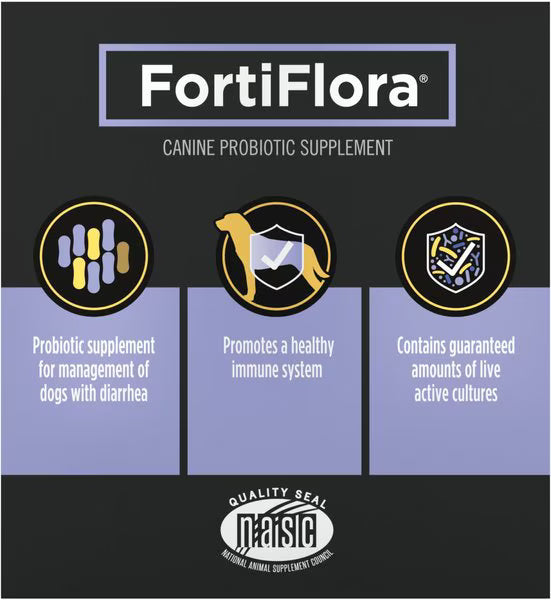 Purina Pro Plan Veterinary Diets FortiFlora Powder Probiotic Digestive Supplement for Dogs, 30 count